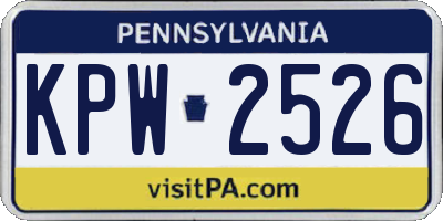 PA license plate KPW2526