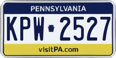 PA license plate KPW2527