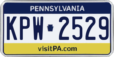 PA license plate KPW2529