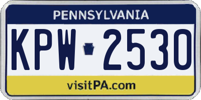 PA license plate KPW2530