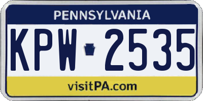 PA license plate KPW2535