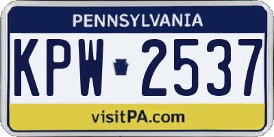 PA license plate KPW2537