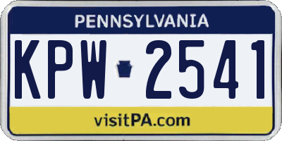 PA license plate KPW2541