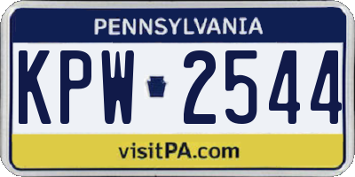 PA license plate KPW2544