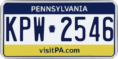 PA license plate KPW2546