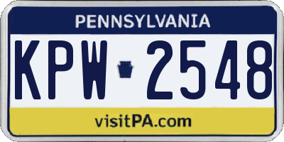 PA license plate KPW2548