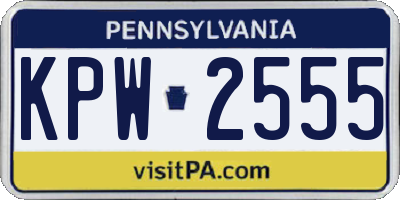 PA license plate KPW2555