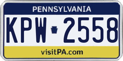 PA license plate KPW2558