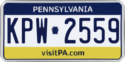 PA license plate KPW2559
