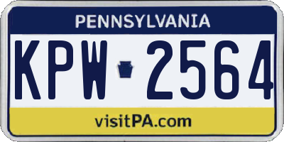 PA license plate KPW2564