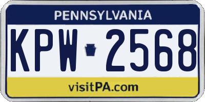 PA license plate KPW2568