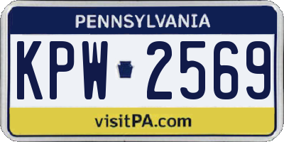 PA license plate KPW2569