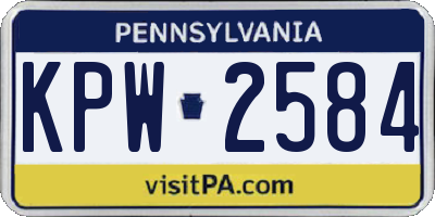 PA license plate KPW2584