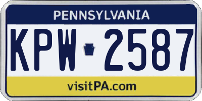 PA license plate KPW2587