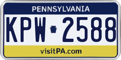 PA license plate KPW2588