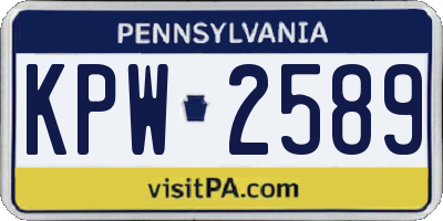 PA license plate KPW2589