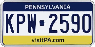 PA license plate KPW2590