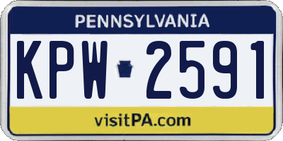 PA license plate KPW2591