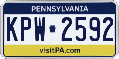 PA license plate KPW2592