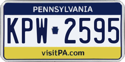PA license plate KPW2595