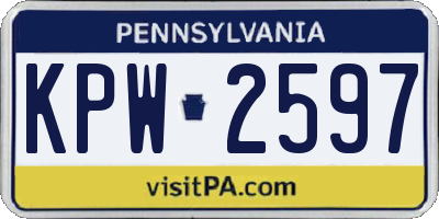 PA license plate KPW2597