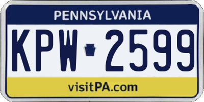 PA license plate KPW2599