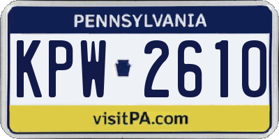 PA license plate KPW2610