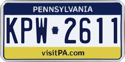 PA license plate KPW2611