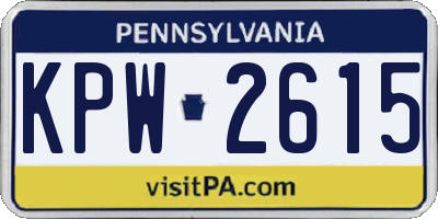 PA license plate KPW2615