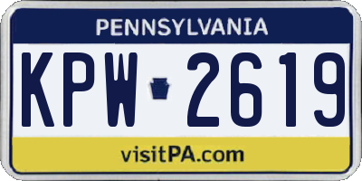 PA license plate KPW2619