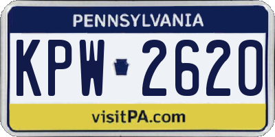 PA license plate KPW2620