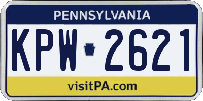 PA license plate KPW2621