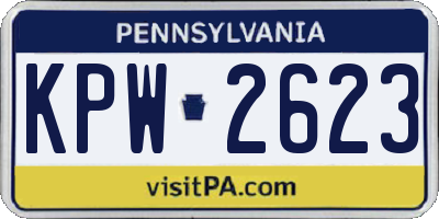 PA license plate KPW2623