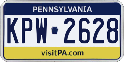 PA license plate KPW2628