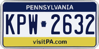 PA license plate KPW2632