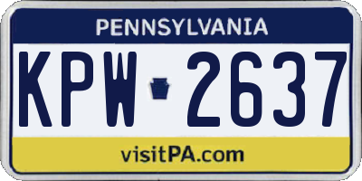 PA license plate KPW2637