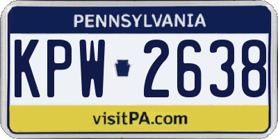 PA license plate KPW2638