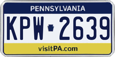PA license plate KPW2639