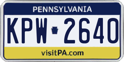 PA license plate KPW2640