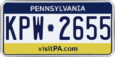 PA license plate KPW2655