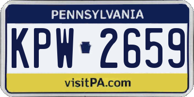 PA license plate KPW2659