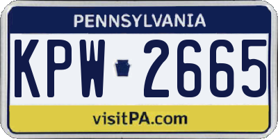 PA license plate KPW2665