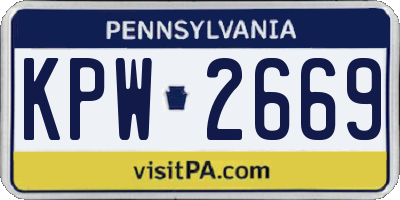 PA license plate KPW2669