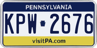 PA license plate KPW2676