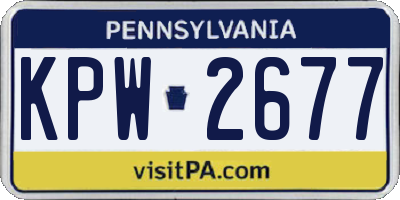 PA license plate KPW2677