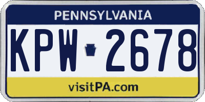 PA license plate KPW2678