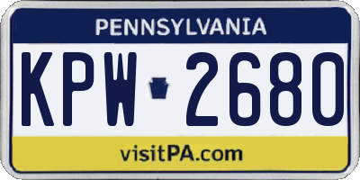 PA license plate KPW2680