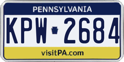 PA license plate KPW2684