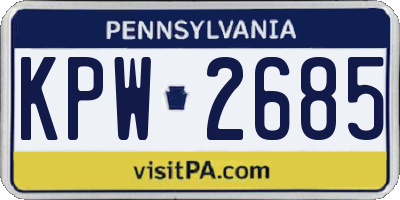 PA license plate KPW2685