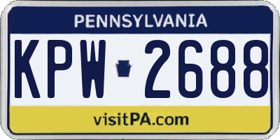 PA license plate KPW2688